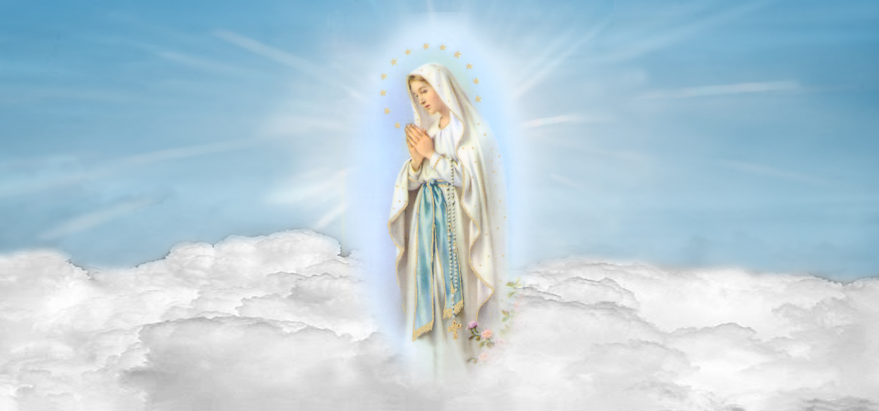 P 115 BL Lady of the Flowering Thorn Clouds Blue